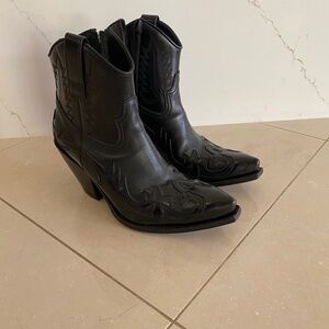 Sendra Handmade Leather Cowgirl Western Black Boots Spain Size 7 RRP $380